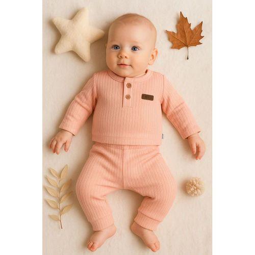 Çizgili Kumaş % 100 Pamuk 2'li Unisex Takım