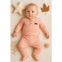 Çizgili Kumaş % 100 Pamuk 2'li Unisex Takım