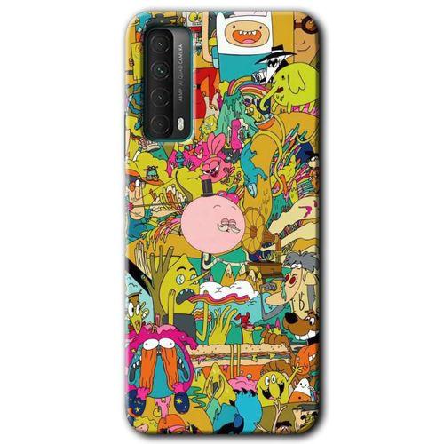 Huawei P Smart 2021 Kılıf HD Desen Baskılı Arka Kapak + Temperli Cam - Süper Çizgi Kahramanlar 2