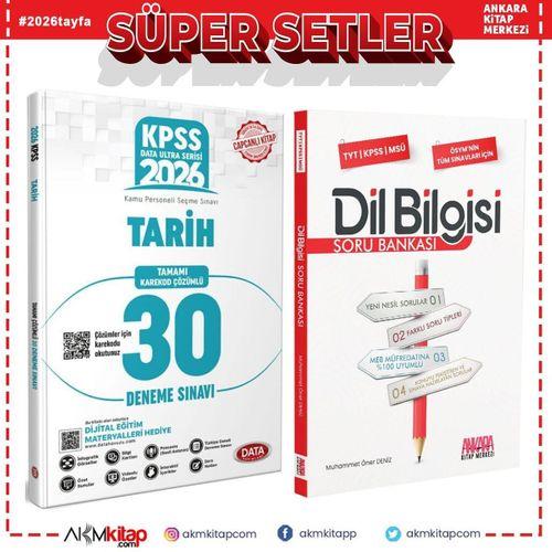 Data 2026 KPSS Tarih Ultra 30 Deneme ve AKM Dil Bilgisi Soru Bankası Seti 2 Kitap