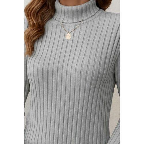 Kadın Uzun Kollu Balıkçı Yaka Yandan Yırtmaçlı şardonlu Kaşkorse Bluz