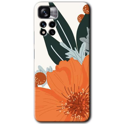 Redmi Note 11 Pro Plus 5G Kılıf HD Desen Baskılı Arka Kapak - Portakal Çiçeği + Kırılmaz Cam