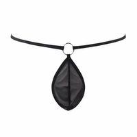 Fantezi Siyah Transparan Halkalı Tül Erkek String Seksi Erkek İç Çamaşırı