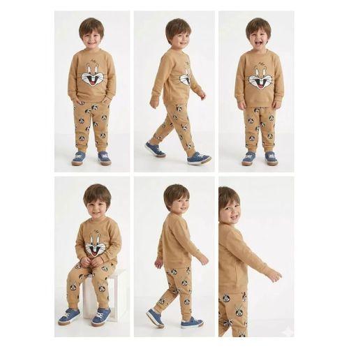 2-5 Yaş Tavşan Baskılı 2 Li Çocuk Takımı