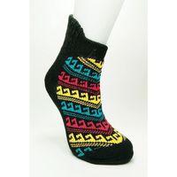 Kalın Kışlık Kadın Soket Çorap Yünlü Havlu Ev Giyim Patik Desen 1 Siyah