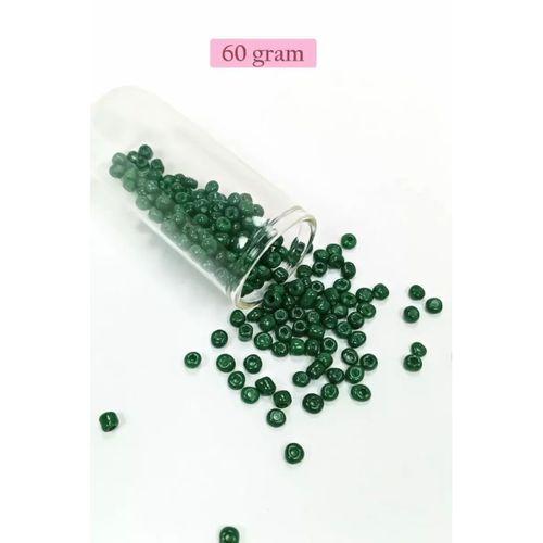Dökme Cam Kum Boncuk Büyük Boy (6/0) 4 mm - 60 Gram - Koyu Yeşil - BNC140