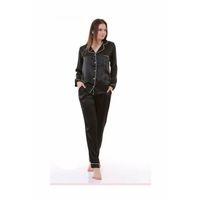 Patalya Saten Kadın Pijama Siyah