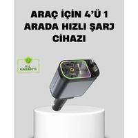 Araç Şarj Cihazı 66w 4 Portlu Hızlı Şarj Ve Led Işıklı