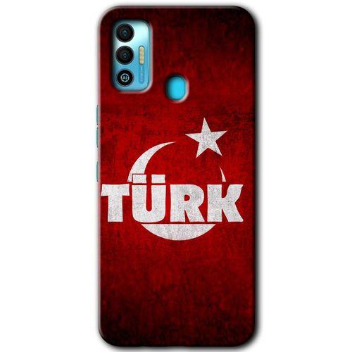 Tecno Spark 7T Kılıf HD Desen Baskılı Arka Kapak - Ayyıldız Türk