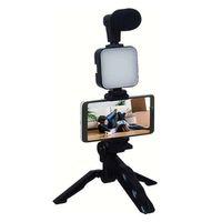 Telefon Tutucu Mikrofonlu Işıklı Youtuber Video Kayıt