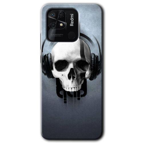 Xiaomi Redmi 10C Kılıf HD Desen Baskılı Arka Kapak - Müzik Kurukafa