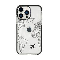 iPhone 13 Pro Max World Map Lines Casetify Darbe Emci Silikonlu Telefon Kılıfı