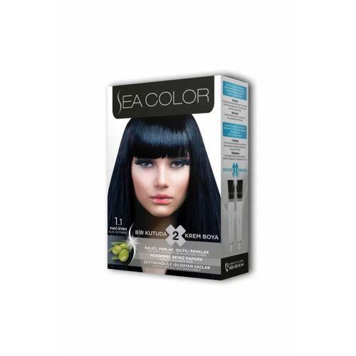 2X2 Tüp Krem Saç Boyası Seti Mavi Siyah No:1.1