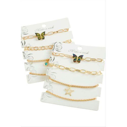 4 Adet Kelebek Trend Zincir Bileklik