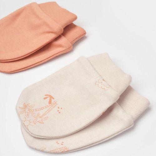 Bibaby Bibaby Biorganic Hello Safari 2'Li Bebek Eldiven 72224 Ekru Kiremit