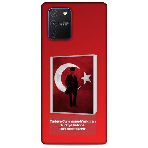 Samsung Galaxy S10 Lite Kılıf Atatürk (4) Koruma Kılıfı Kırmızı