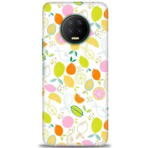 Infinix Note 7 Kılıf HD Baskılı Kılıf - Renkli Limonlar + Tam Ekran Koruyucu