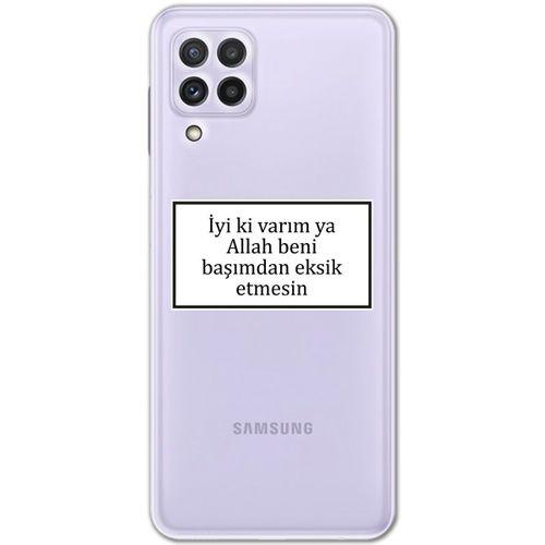 Galaxy A22 Kılıf HD Yazı Baskılı Silikon Arka Kapak - Yazı 11