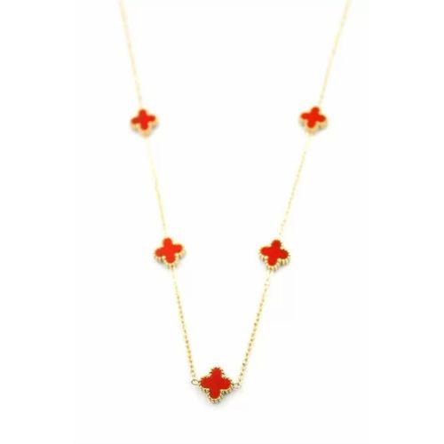 Vc Yonca Kolye - Kırmızı