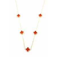 Vc Yonca Kolye - Kırmızı