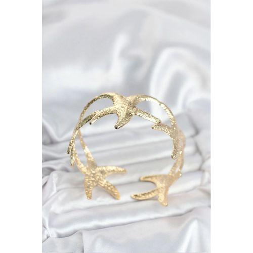 Pirinç Gold Renk Deniz Yıldızı Model Kadın Bileklik