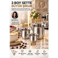 3'lü Mini Sütlük Seti 90 ml 150 ml 240 mlMini Sütlük Espresso Pitcher Sosluk Sürahisi 18/10 304 Paslanmaz Çelik 723669