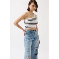 Tek Omuz Çizgili Crop