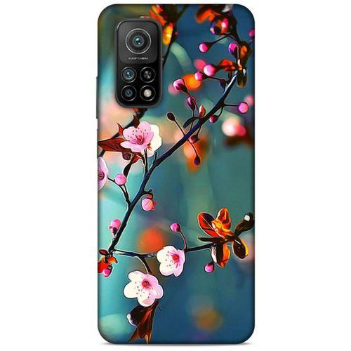 Lopard Xiaomi Mi 10T 5G Uyumlu Kılıf Bahar (45) Liquid Air Kılıf Beyaz Pembe Çiçek