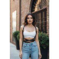 Siyah Kadın Kemer Çoklu Bant Detaylı Vücut Kemeri - Brf198