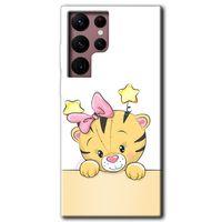 Potkal Hediye Fabrikası Samsung Galaxy S22 Ultra HD Baskılı Kılıf + 9D Tam Ekran Koruyucu - Sevimli Kedi