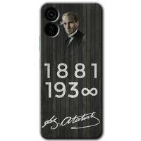 Tecno Spark 9 Pro Kılıf HD Desen Baskılı Arka Kapak - Atatürk Ahşap İmza