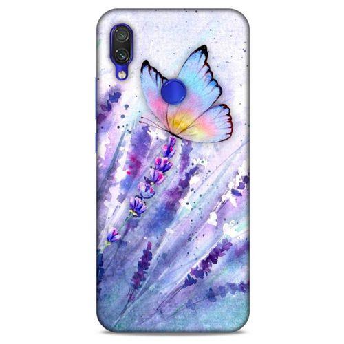 Xiaomi Redmi Note 7 Pro Uyumlu Kılıf Mor Delisi (47) Crystal Flex Kılıf Kelebek
