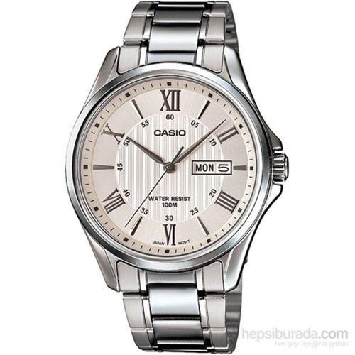 Casio MTP-1384D-7AVDF Quartz Çelik Gri Beyaz Kadran 41 mm Erkek Kol Saati