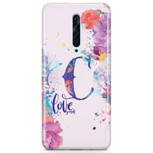 Oppo Reno2 Z 2019 Kılıf Harfler C Arka Kapak Koruma Desenli Full Koruyucu