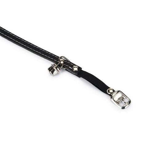 Beeztees Kedi Boyun Tasması, Deri, Zilli, Siyah, 24-29cm
