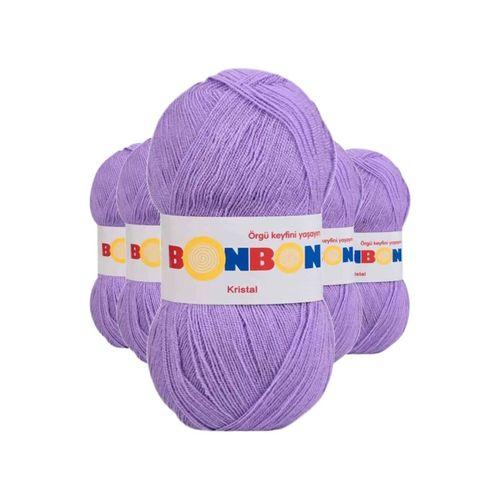 5 Adet Kristal El Örgü Lif İpi Lila 98205 - bonbon mudanis