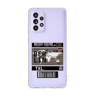 Galaxy A53 5G Uyumlu Berlin Ticket Desenli Premium Şeffaf Silikonlu Telefon Kılıfı