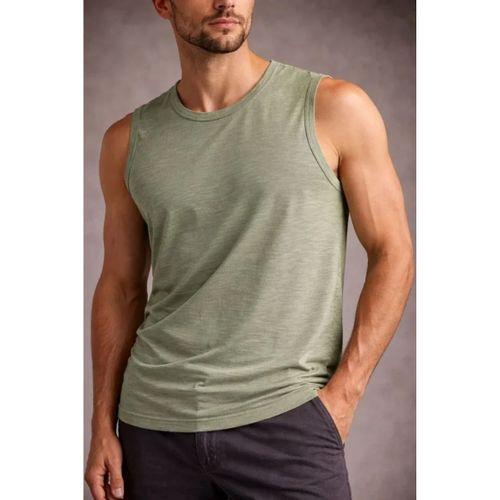 Erkek Flamlı Kumaş Sıfır Kolsuz Atlet Basic Spor Üst, Günlük Ve Fitness Kullanımına Uygun - Mint Yeşili