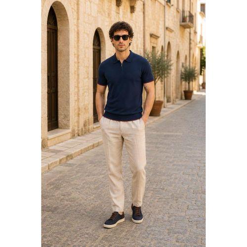 ALEXANDERGARDI Erkek Polo Yaka Fermuarlı Triko T-shirt (AG-50025)