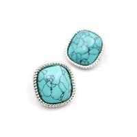 Turkauz Taşlı Küpe - Gümüş