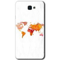Potkal Hediye Fabrikası Samsung Galaxy J7 Prime HD Baskılı Kılıf + 9D Tam Ekran Koruyucu - Dünya Haritası