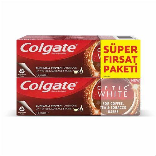 Colgate Optic White Kahve, Çay Ve Tütün Kullanıcıları Için Beyazlatıcı Diş Macunu 50 ML x 2 Adet