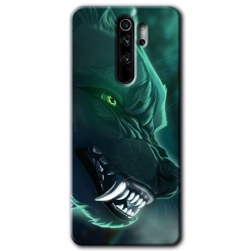 MRCİLETİSİM Xiaomi Redmi Note 8 Pro Kılıf Kapak - Yeşil Kurt +Hayalet Ekran Yandan Gözükmez