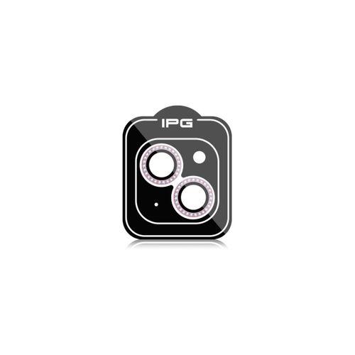 iPhone 14 / 14 Plus için IPG ProLENS Kamera Lens Koruyucu Elmas Taş Çerçeveli, Kırılmaz Cam