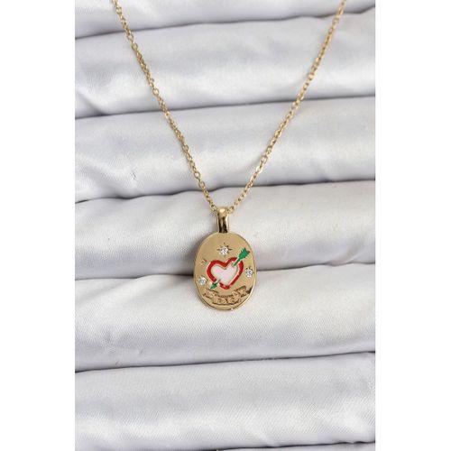 316L Çelik Zincir Gold Renk Kalp Figürlü Kadın Kolye