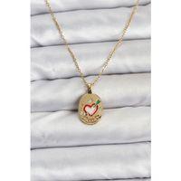 316L Çelik Zincir Gold Renk Kalp Figürlü Kadın Kolye