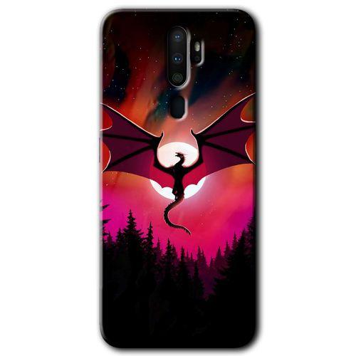Oppo A5 2020 Kılıf Baskılı Kapak - Dragon Night +Tam Ekran Koruyucu