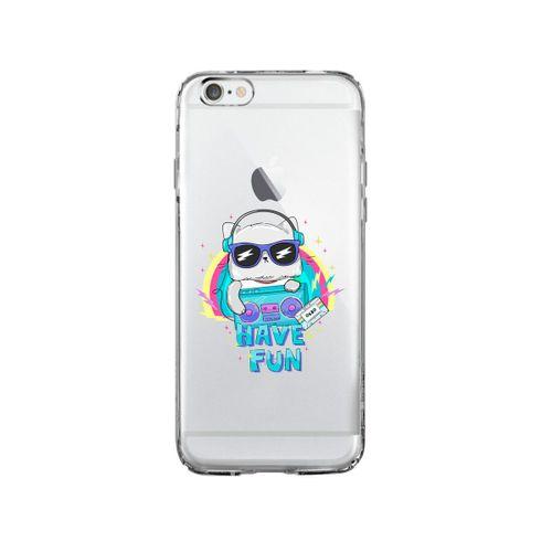 iPhone 6s Funny Cat Lens Korumalı Şeffaf Telefon Kılıfı