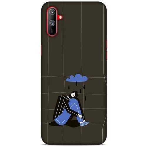 Oppo Realme C3 Kılıf Depresyon (33) Hybrid Kılıf Kahve Toz Pembe