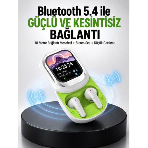 Kayar Kapaklı Şarj Kutusu Ve Dokunmatik Ekranlı Bluetooth Stereo Kulaklık